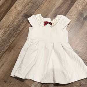 Janie and Jack White Dress with Red and Blue Bow
